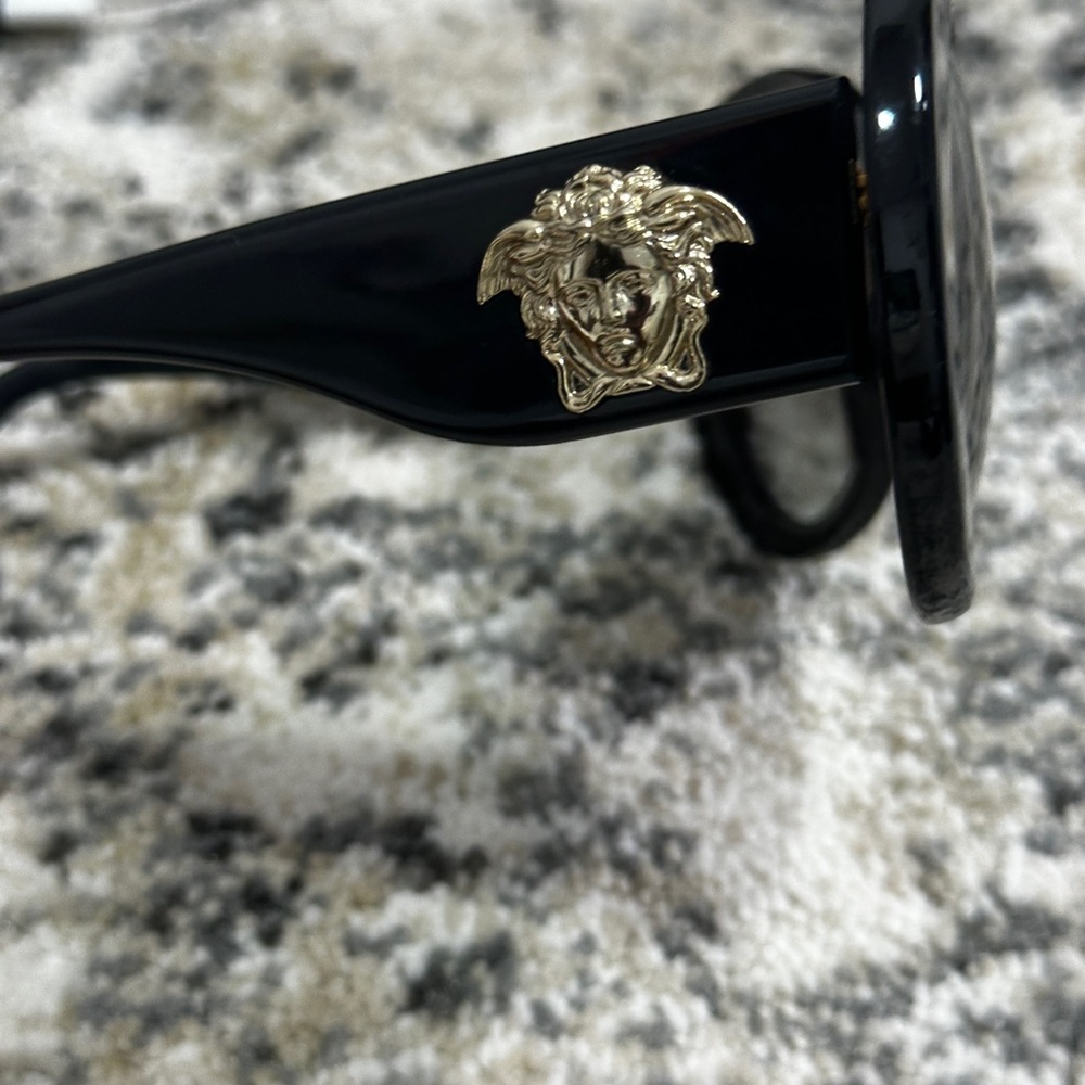 Versace Black Sunglasses with Gold Accent - Picture 9 of 9